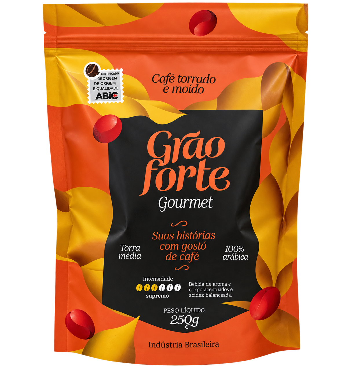 Café Grão Forte Gourmet 250g - Embalagem Frontal